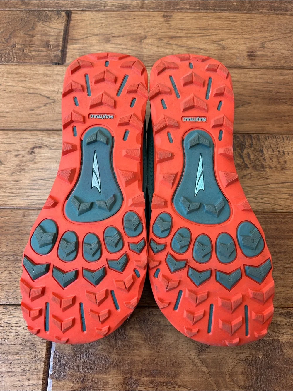 Altra Lone Peak 6 Trail Running Shoes Foot Shape Zero Drop Teal Orange Size 9.5